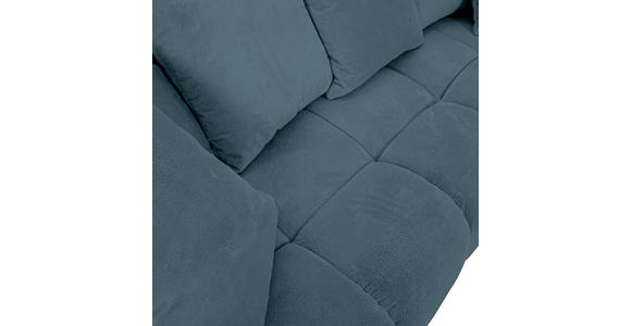 ECKSOFA  in Plüsch Petrol  288/190 cm  - Dunkelbraun/Petrol, KONVENTIONELL, Holz/Textil (288/190cm) - Carryhome