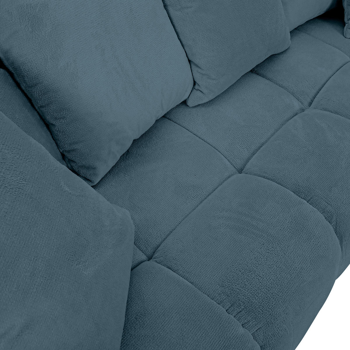 ECKSOFA Petrol Plüsch  - Dunkelbraun/Petrol, KONVENTIONELL, Holz/Textil (288/190cm) - Carryhome
