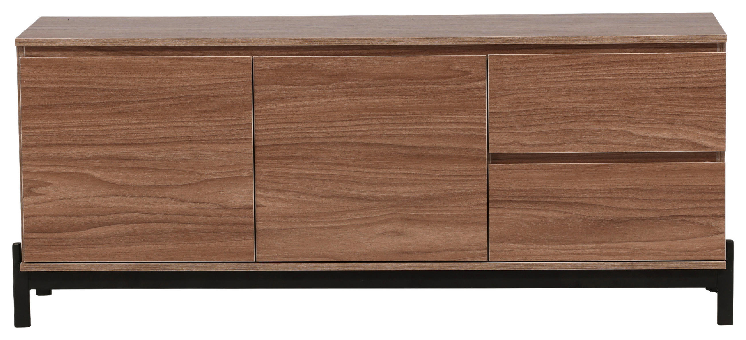 SIDEBOARD 135/56/40 cm  - Nussbaumfarben/Schwarz, Design, Holz/Holzwerkstoff (135/56/40cm) - Livetastic