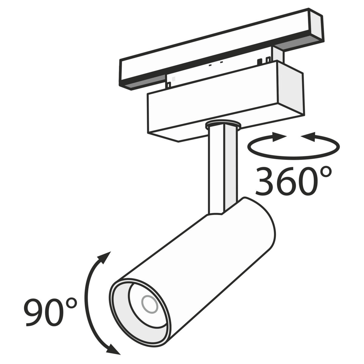 SCHIENENSYSTEM-STRAHLER 12/22,8/13,6 cm   - Schwarz, Basics, Metall (12/22,8/13,6cm) - MAYTONI