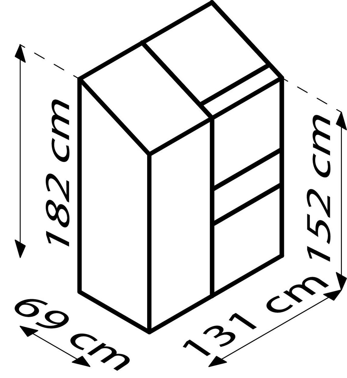 ANLEHN-GEWÄCHSHAUSBAUSATZ - Alufarben, Basics, Metall (130,6/182,3/68,8cm)