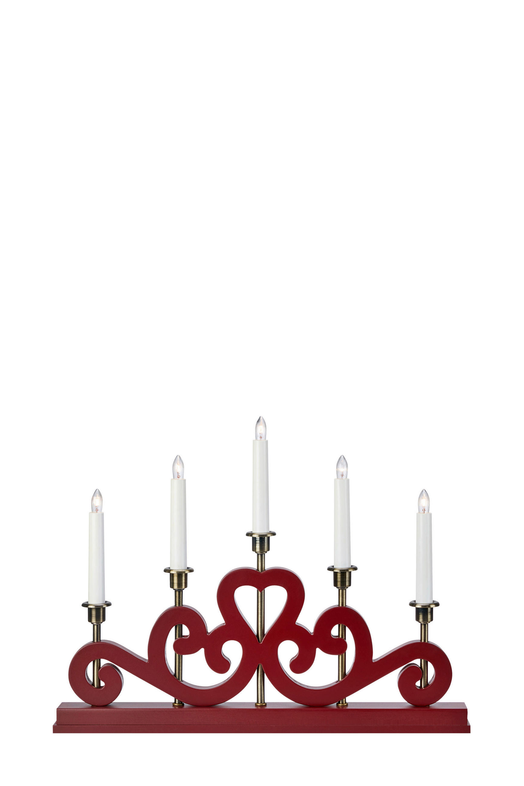 WEIHNACHTSPYRAMIDE  - Rot, Basics, Holz/Metall (47/35,5/4,5cm) - Markslöjd