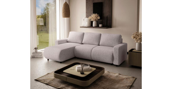 ECKSOFA Beige Webstoff  - Beige/Schwarz, MODERN, Kunststoff/Textil (150/240cm) - Xora