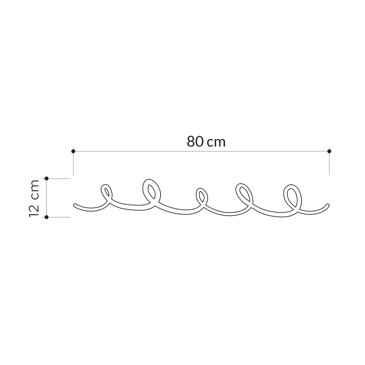 VÄGGHÄNGARE 80/12/1 cm  - svart, Design, metall (80/12/1cm) - Livetastic