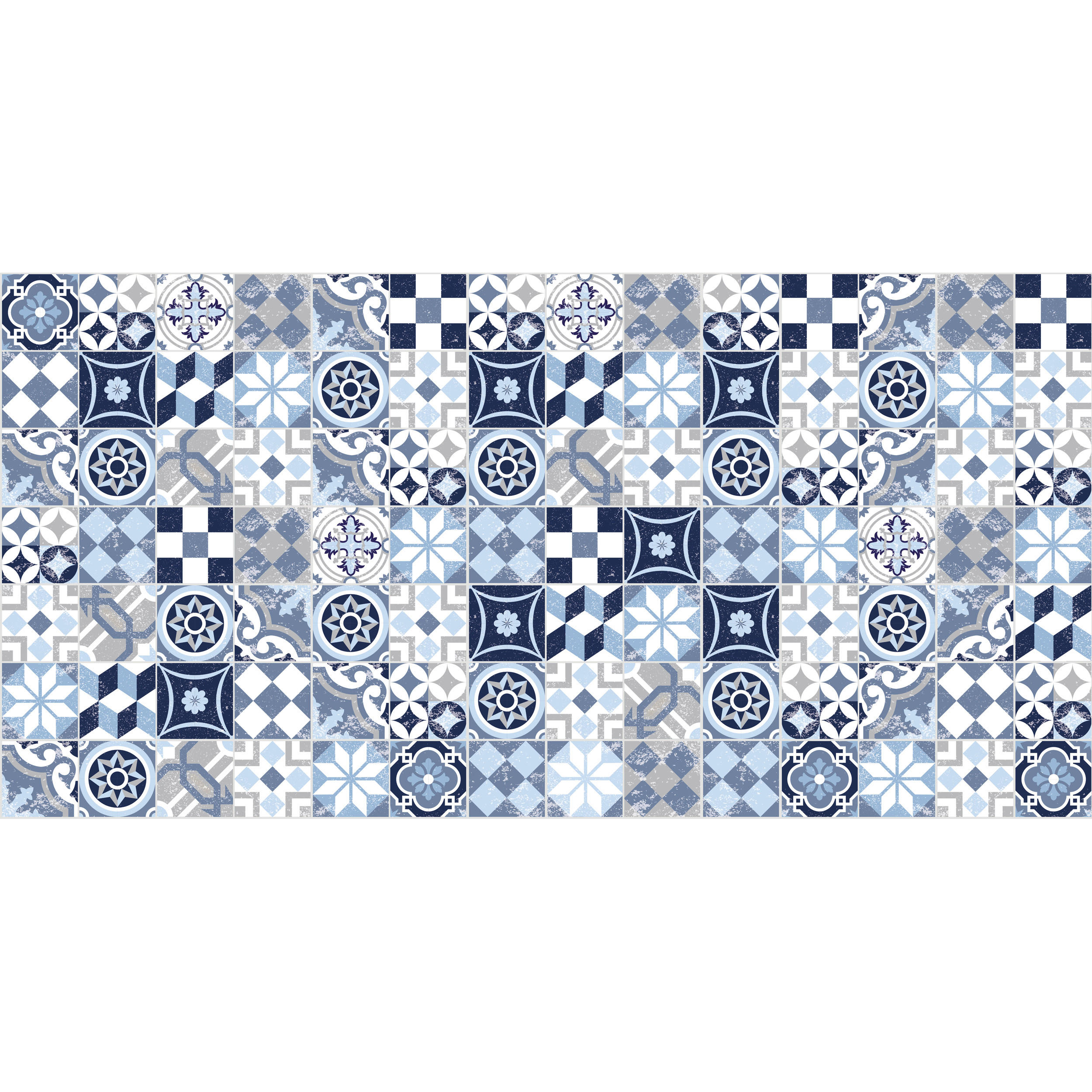 OUTDOORTEPPICH 70/140 cm Blau, Weiß  - Blau/Weiß, LIFESTYLE, Kunststoff (70/140cm)