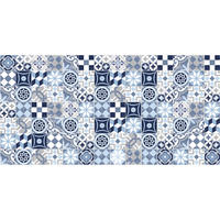 OUTDOORTEPPICH 70/140 cm Blau, Weiß  - Blau/Weiß, LIFESTYLE, Kunststoff (70/140cm)