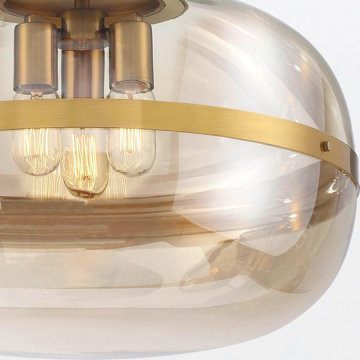 PENDELLEUCHTE 51/66 cm    - Messingfarben, Konventionell, Glas/Metall (51/66cm) - Elstead Lighting