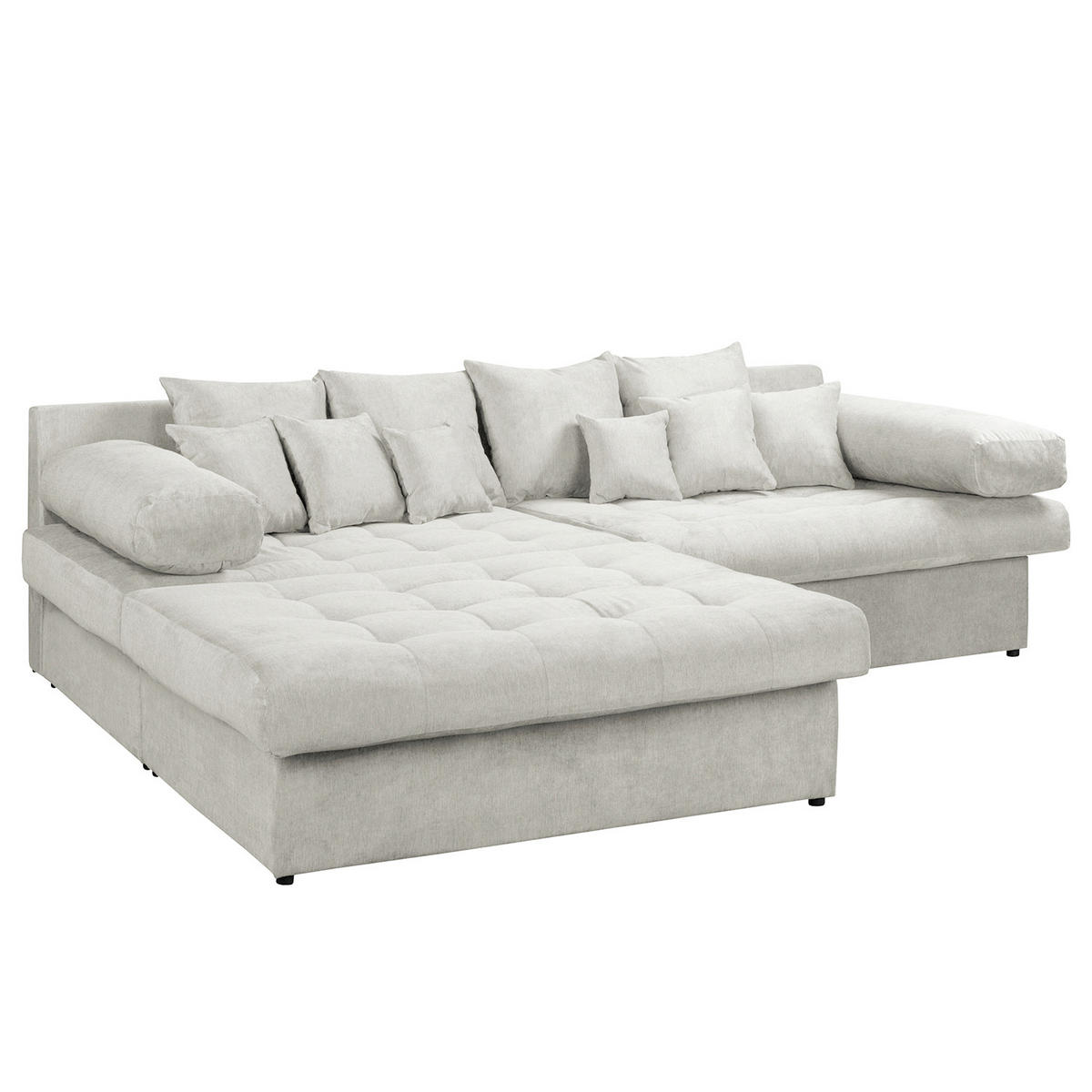 ECKSOFA Naomi Creme Mikrofaser Rückenkissen  - Creme/Schwarz, Design, Kunststoff/Textil (243/284cm) - P & B