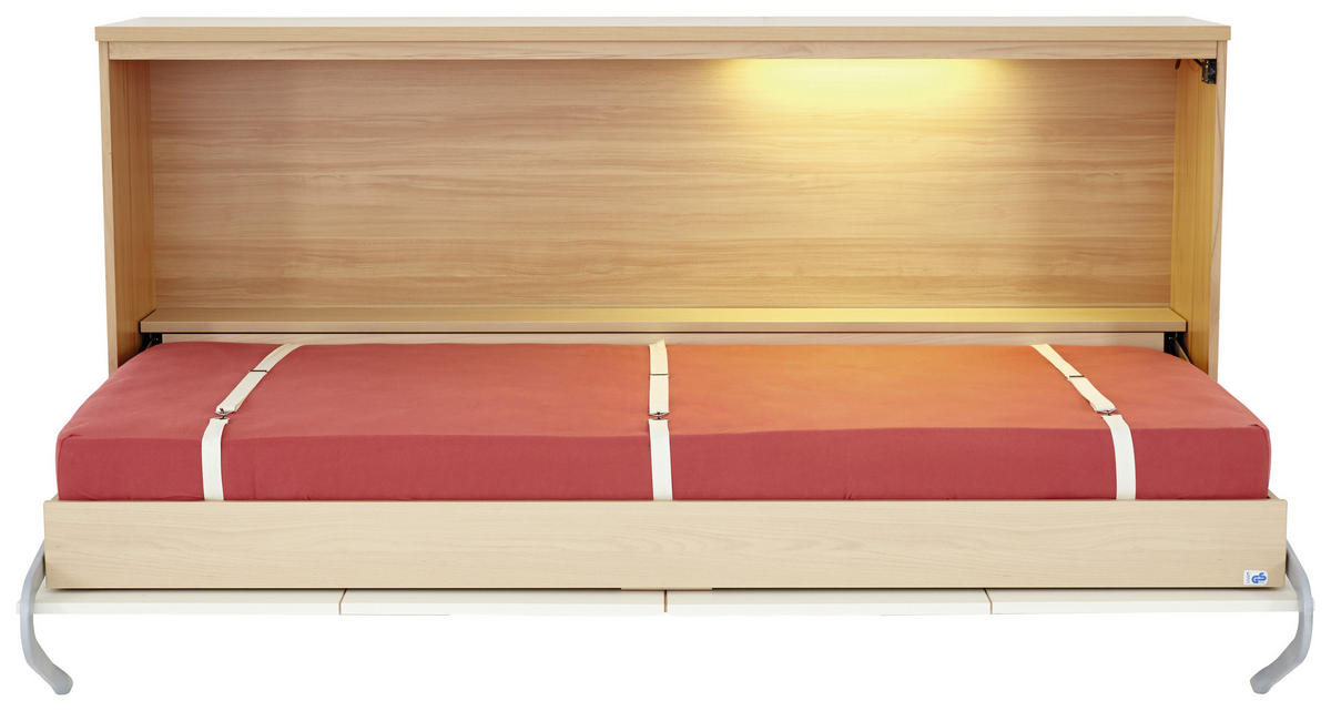 KLAPPBETT 90/200 cm Creme, Nussbaumfarben  - Nussbaumfarben/Creme, Design, Holzwerkstoff (90/200cm)