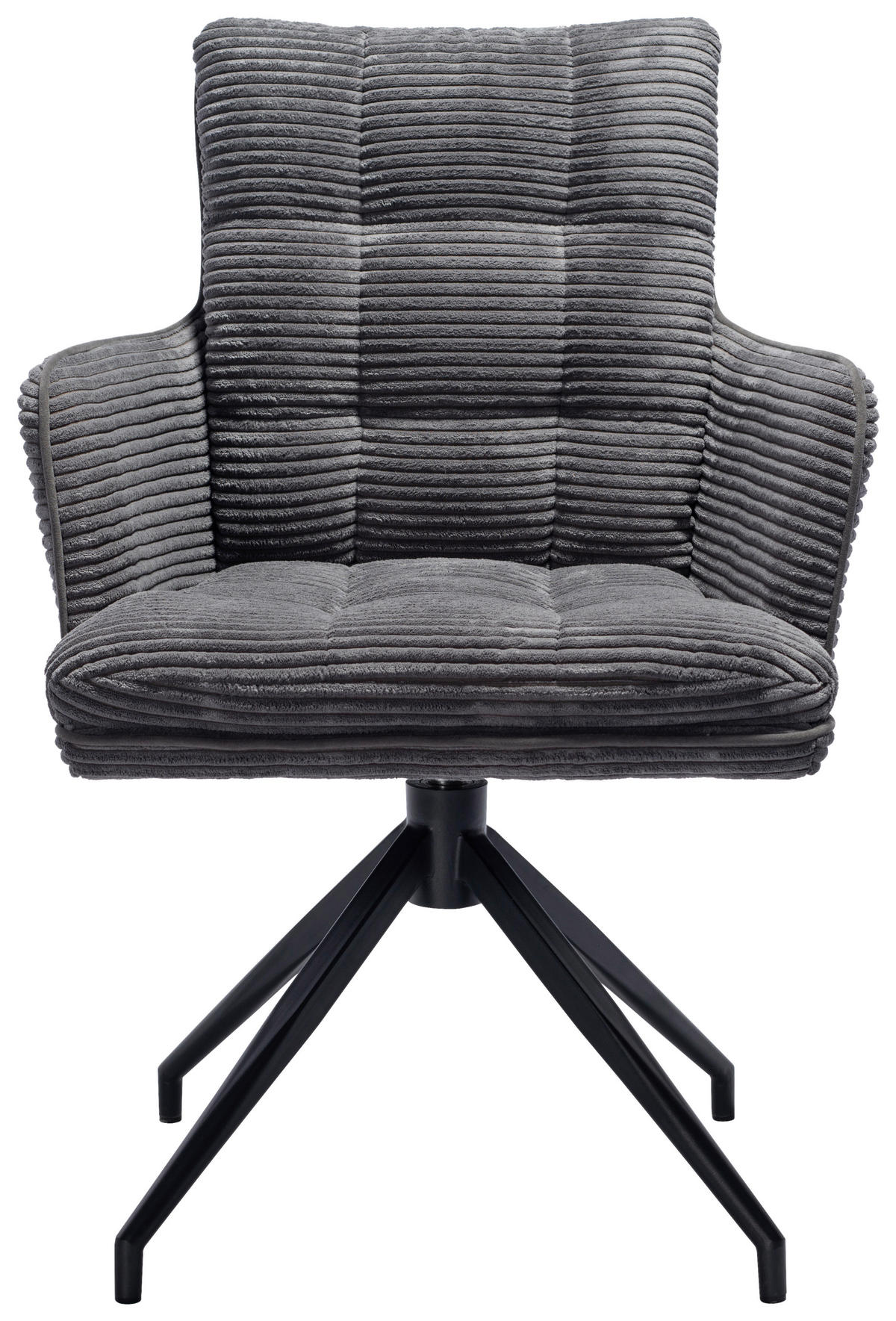 ARMLEHNSTUHL  in Eisen Cord  - Blaugrau/Schwarz, Design, Textil/Metall (66/89/64cm) - Stylife
