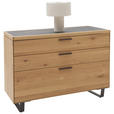 KOMMODE in 122/75/45 cm - Wildeiche/Schwarz, Design, Holz/Metall (122/75/45cm) - Valnatura