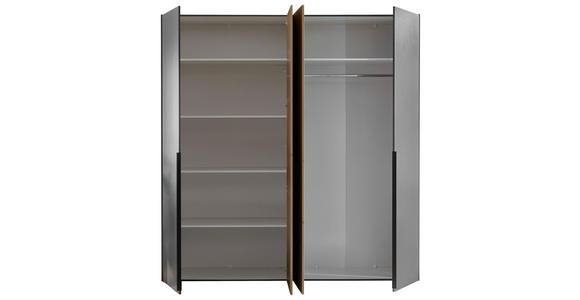 KLEIDERSCHRANK in Graphitfarben, Eichefarben - Eichefarben/Schwarz, KONVENTIONELL, Holzwerkstoff/Kunststoff (200/210/53cm) - Carryhome