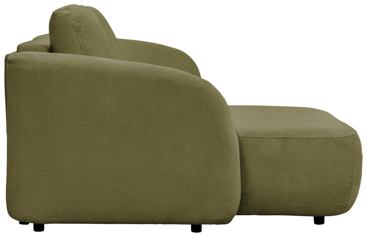 ECKSOFA PORTO Olivgrün  - Schwarz/Olivgrün, Design, Textil (154cm) - MID.YOU