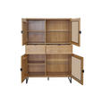 HIGHBOARD  in 107/151,2/40 cm  - Eichefarben/Schwarz, Natur, Glas/Holz (107/151,2/40cm) - Carryhome