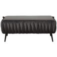 HOCKERBANK 110/46/45 cm Samt Schwarz, Dunkelgrau  - Dunkelgrau/Schwarz, Trend, Textil/Metall (110/46/45cm) - Xora