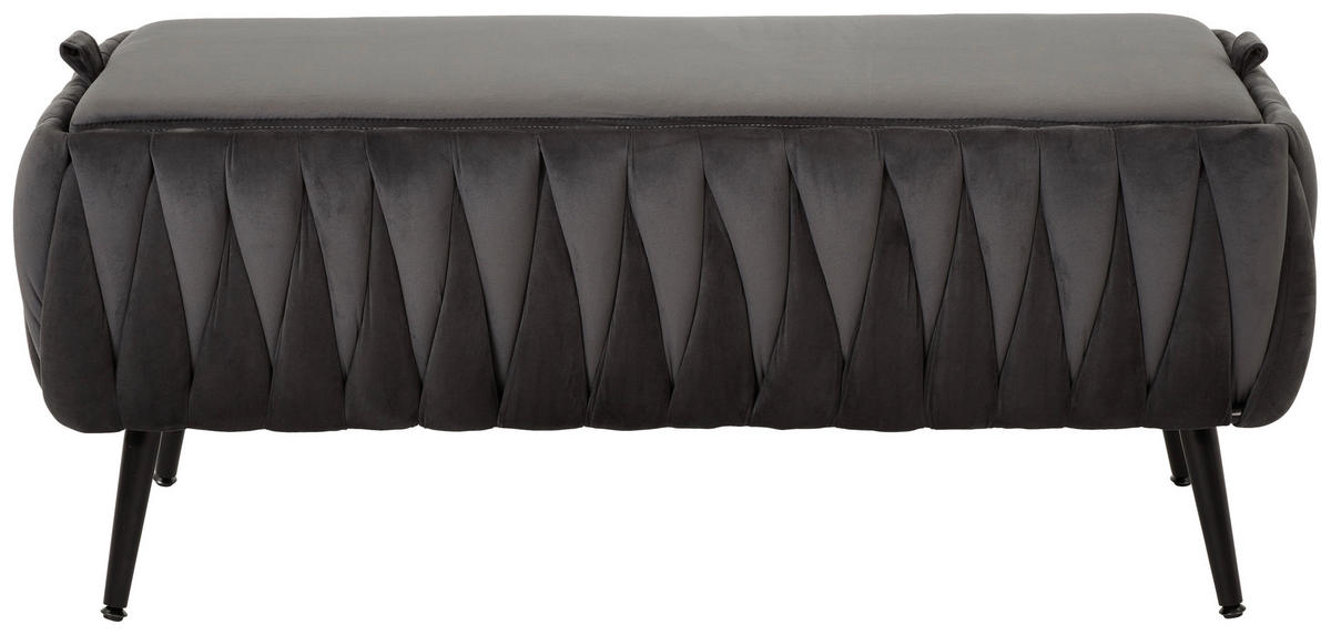 KLOP BREZ NASLONA, kovina, tekstil črna, temno siva  - temno siva/črna, Trend, kovina/tekstil (110/46/45cm) - Xora
