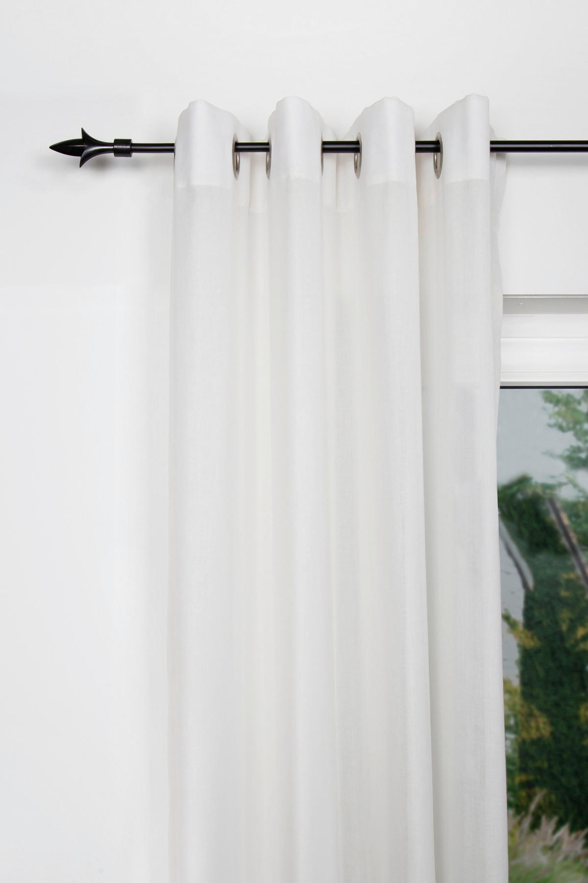 VORHANGSTANGENSET  130 cm  - Schwarz, Basics, Metall (130cm)