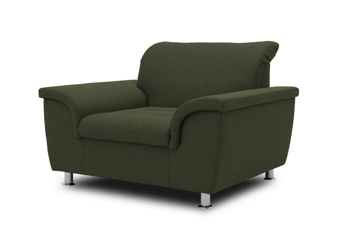 SESSEL Webstoff Grün    - Chromfarben/Grün, KONVENTIONELL, Textil/Metall (120/81/105cm) - MID.YOU