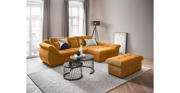 ECKSOFA Senfgelb Flachgewebe - Senfgelb/Schwarz, Design, Kunststoff/Textil (278/175cm) - Xora