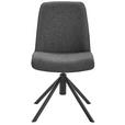 STUHL  in Eisen Flachgewebe Metall, Textil  - Anthrazit/Schwarz, Design, Textil/Metall (49/88/64cm) - Novel