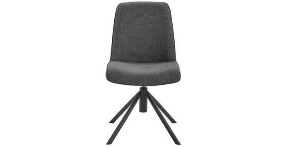 STUHL in Eisen Flachgewebe Metall, Textil - Anthrazit/Schwarz, Design, Textil/Metall (49/88/64cm) - Novel