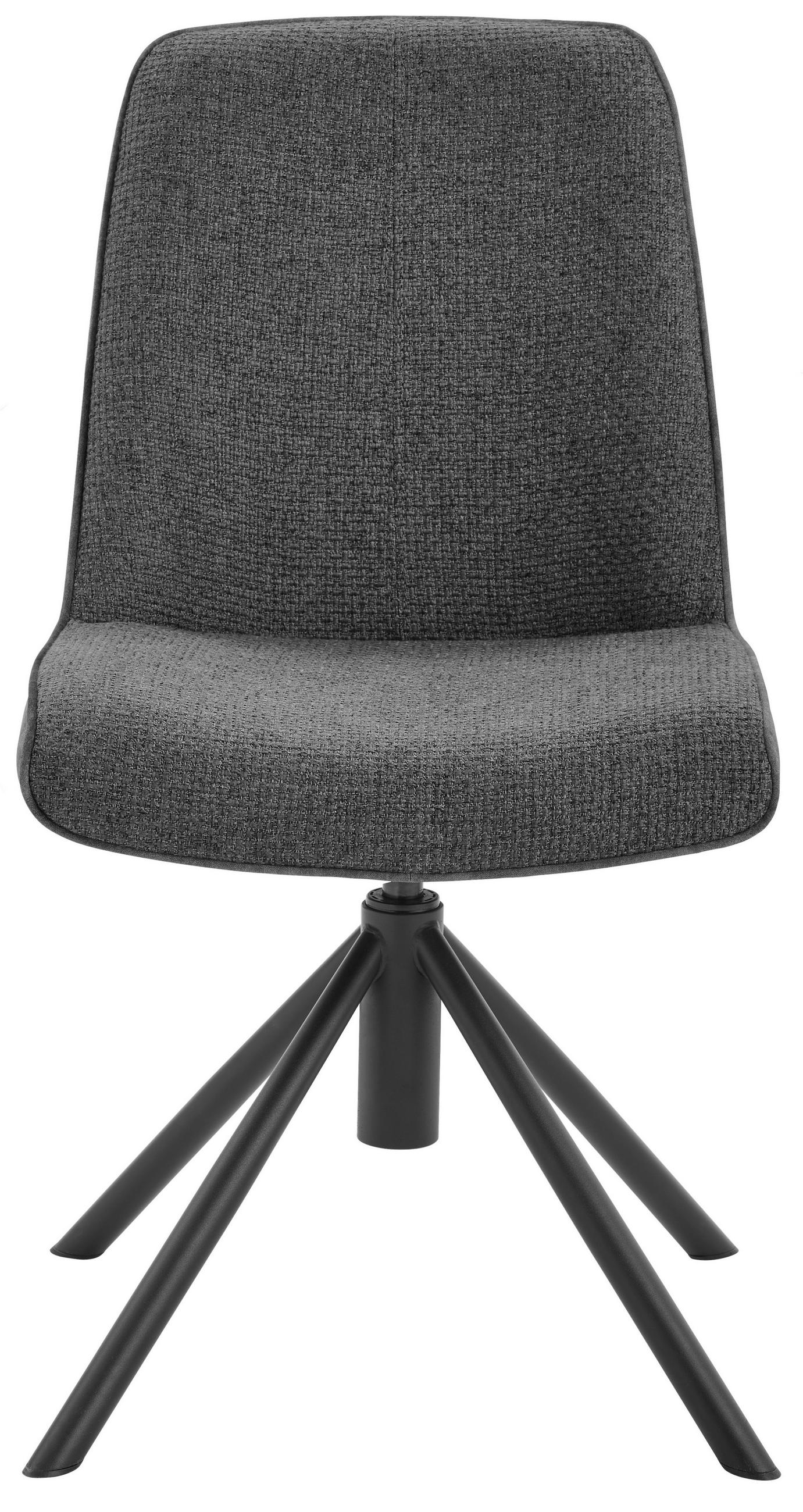STUHL  in Eisen Flachgewebe Metall, Textil  - Anthrazit/Schwarz, Design, Textil/Metall (49/88/64cm) - Novel