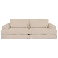 MEGASOFA Cord Hellbraun  - Hellbraun/Schwarz, MODERN, Kunststoff/Textil (260/85/112cm) - Lomoco