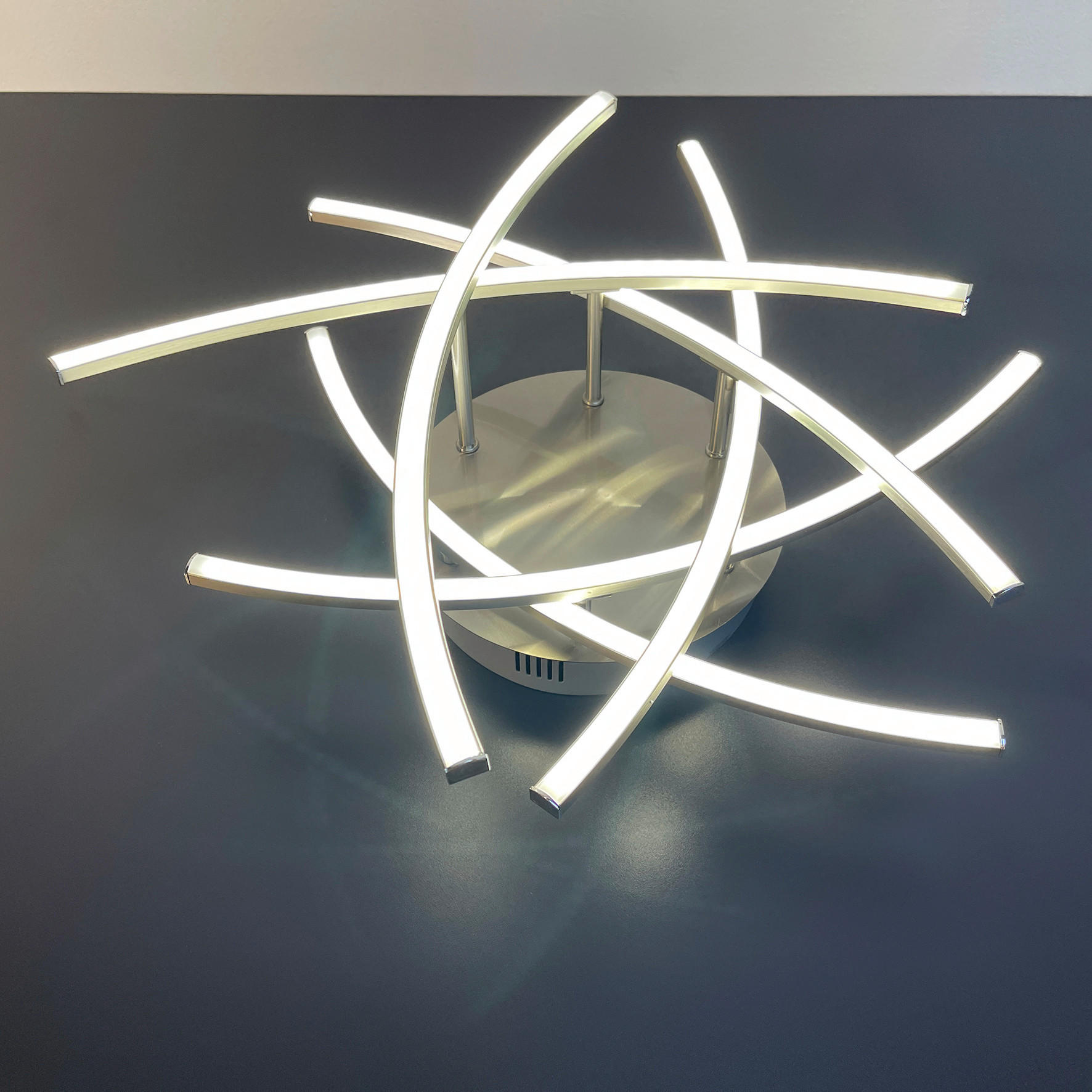 LED-DECKENLEUCHTE 50 cm  - Nickelfarben, Design, Metall (50cm) - Fischer & Honsel