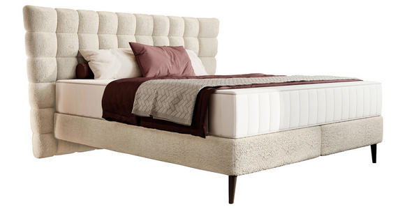 BOXSPRINGBETT 180/200 cm in Creme - Creme/Schwarz, Design, Holz/Holzwerkstoff (180/200cm) - Esposa