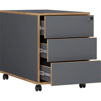 ROLLCONTAINER 42/50/70 cm  - Honigeiche/Anthrazit, Design, Holzwerkstoff/Kunststoff (42/50/70cm) - MID.YOU