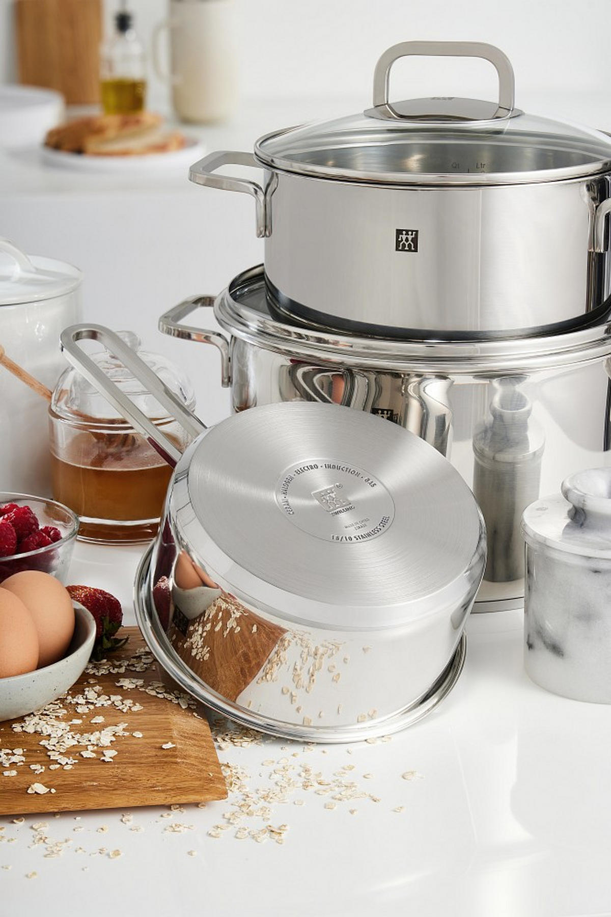 KOCHTOPFSET QUADRO 5-teilig  - Edelstahlfarben, Basics, Metall - Zwilling