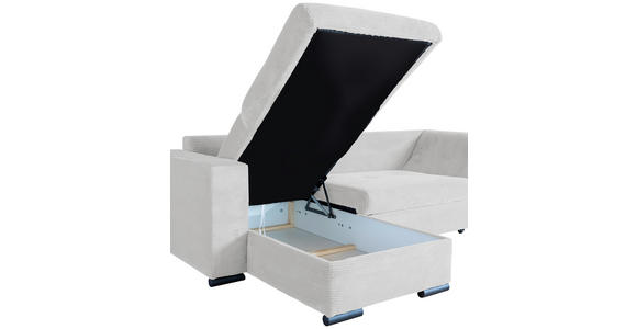 ECKSOFA  in Cord Perlmutt  - Perlmutt/Schwarz, KONVENTIONELL, Textil/Metall (168/258cm) - Carryhome