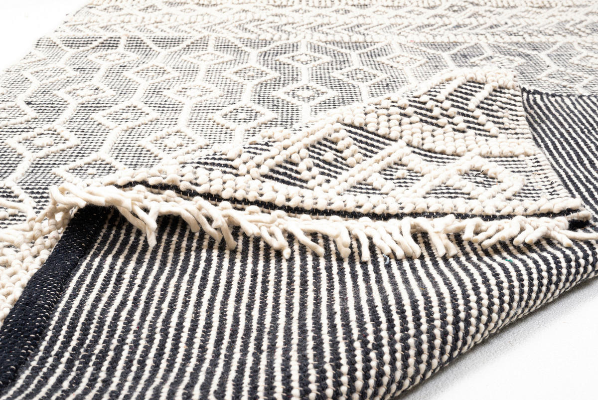 HANDWEBTEPPICH 140/200 cm Colored Macrame two Creme, Grau  - Creme/Grau, KONVENTIONELL, Textil (140/200cm) - Tom Tailor