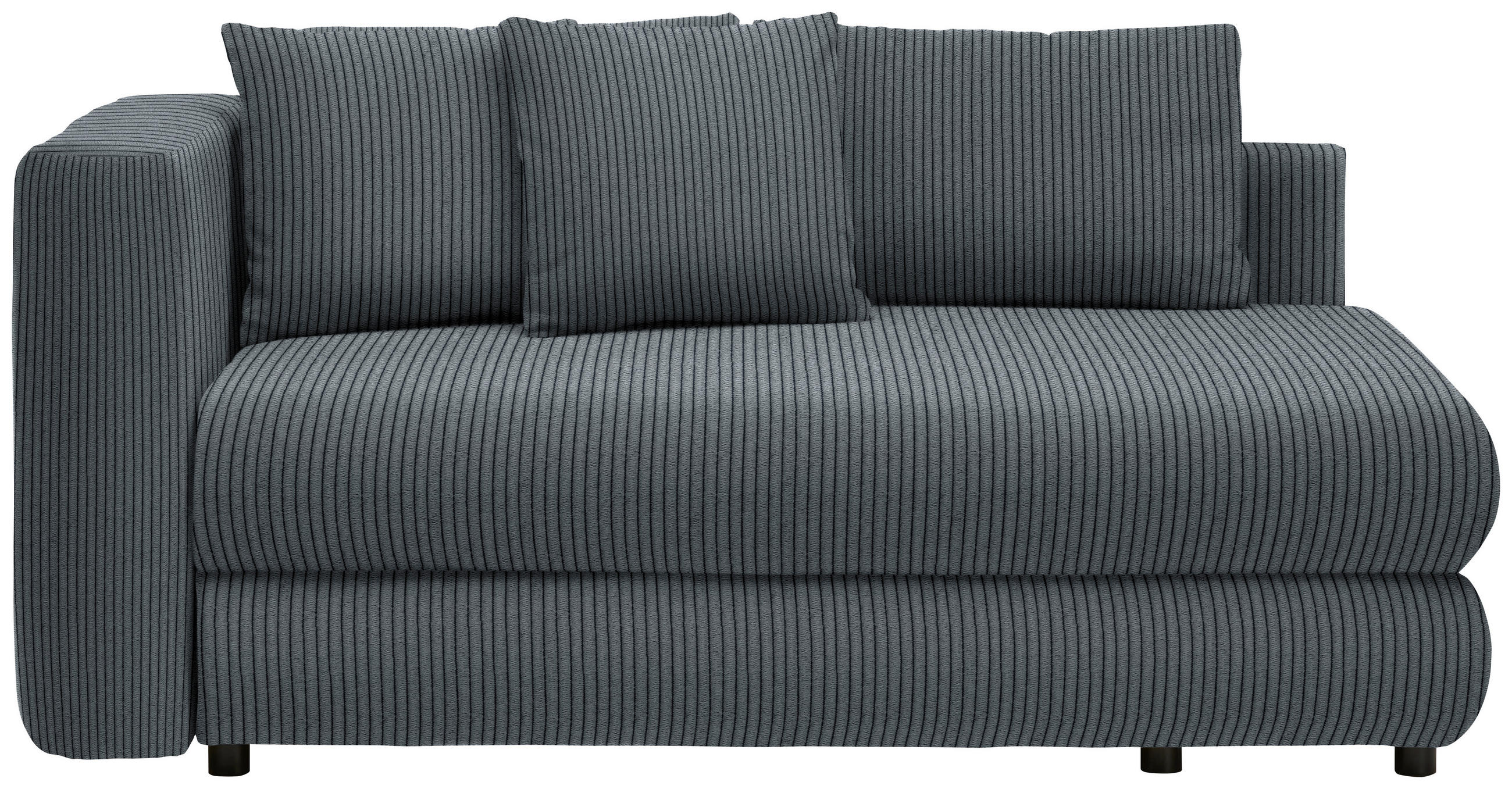 RÉCAMIERE in Cord Grau  - Schwarz/Grau, Design, Kunststoff/Textil (171/71-88/93cm) - Cantus