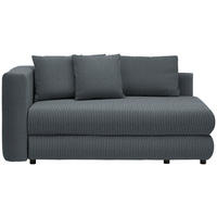 RÉCAMIERE in Cord Grau  - Schwarz/Grau, Design, Kunststoff/Textil (171/71-88/93cm) - Cantus