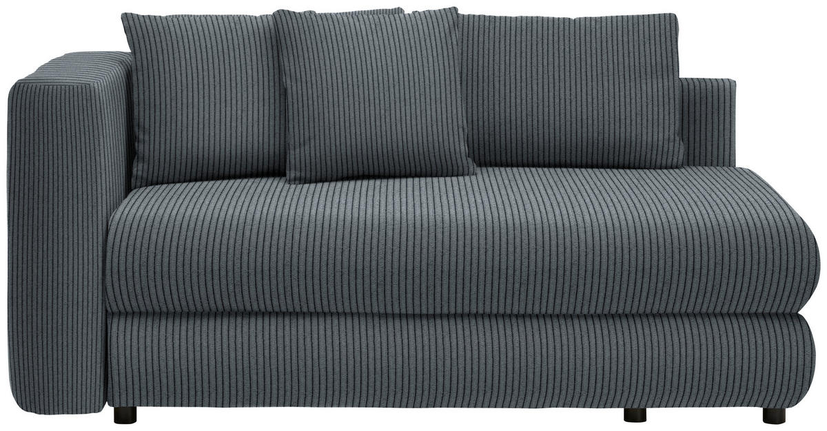 RÉCAMIERE in Cord Grau  - Schwarz/Grau, Design, Kunststoff/Textil (171/71-88/93cm) - Cantus