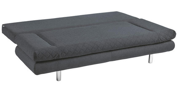 SCHLAFSOFA Armteil verstellbar mit Stoffauswahl Mikrofaser Dunkelgrau - Chromfarben/Dunkelgrau, Design, Textil (194/73/91cm) - Xora
