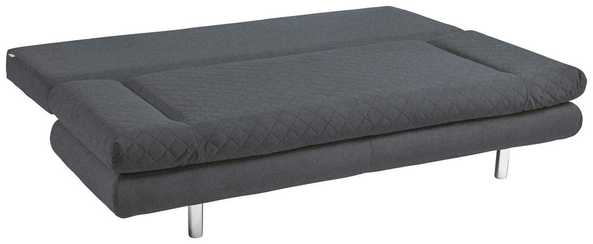 BÄDDSOFFA i mikrofiber mörkgrå  - mörkgrå/kromfärg, Design, textil (194/73/91cm) - Livetastic