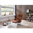 RELAXSESSEL in Leder Cognac  - Edelstahlfarben/Cognac, Design, Leder/Metall (70/124/85cm) - Cantus