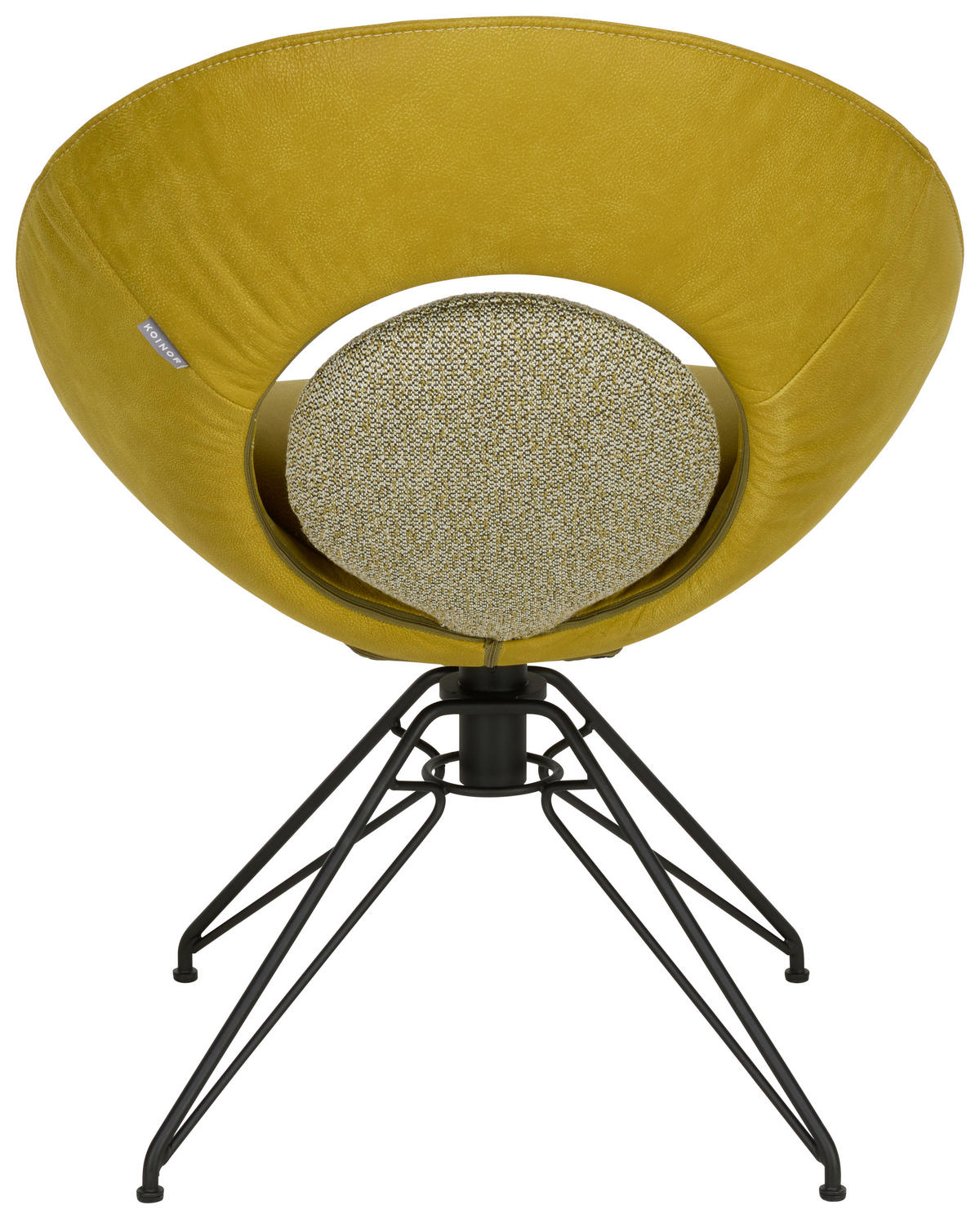 STUHL  Beinauswahl, Lederauswahl, Stoffauswahl, Typenauswahl, Sitzfläche 360° drehbar, Gestellauswahl, Stoff-/Lederauswahl Flachgewebe Echtleder  Grün, Schwarz  - Beige/Schwarz, Design, Leder/Textil (67/86/67cm) - Koinor