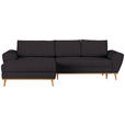 ECKSOFA in Webstoff Schwarz  - Eichefarben/Schwarz, Design, Holz/Textil (175/282cm) - Carryhome