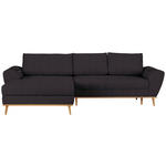 ECKSOFA in Webstoff Schwarz  - Eichefarben/Schwarz, Design, Holz/Textil (175/282cm) - Carryhome