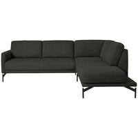 ECKSOFA in Flachgewebe, Struktur Anthrazit  - Anthrazit, Design, Textil/Metall (254/230cm) - Johann Jakob