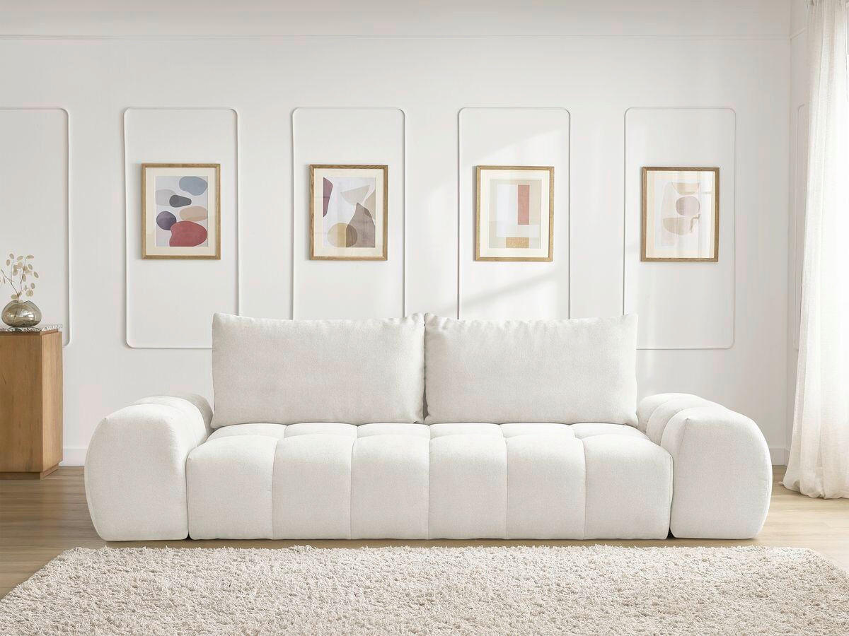 3-SITZER-SOFA EVEREST Struktur Weiß  - Schwarz/Weiß, MODERN, Kunststoff/Textil (278/90/115cm)