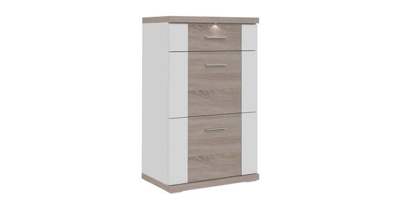 KOMMODE 65/107/42 cm  - Chromfarben/Eichefarben, Design, Holzwerkstoff/Kunststoff (65/107/42cm) - Xora