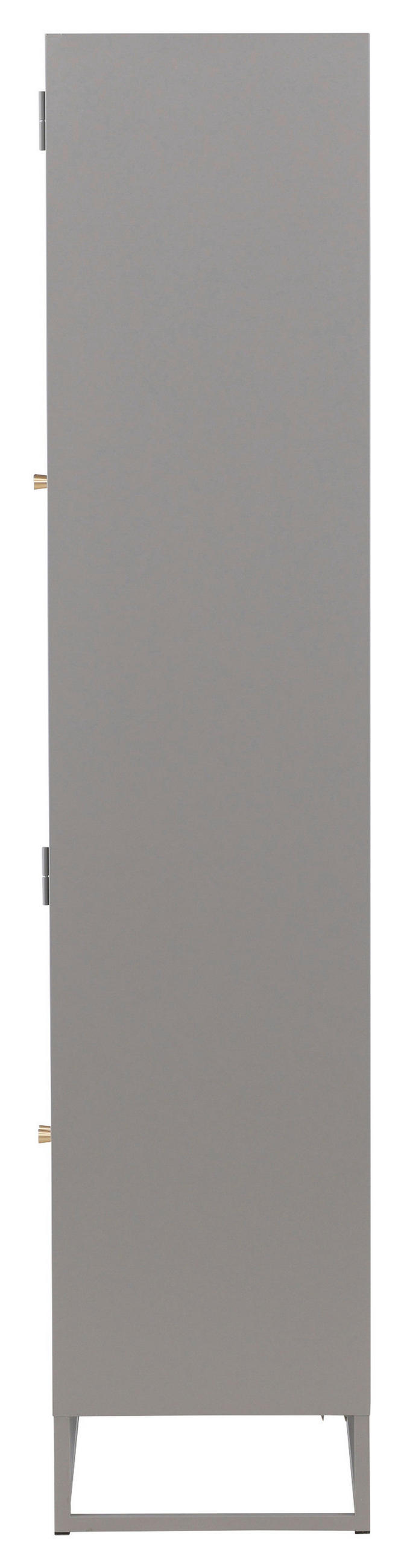VITRINSKÅP  i ljusgrå  - ljusgrå, Design, metall/glas (80/190/41cm) - Livetastic