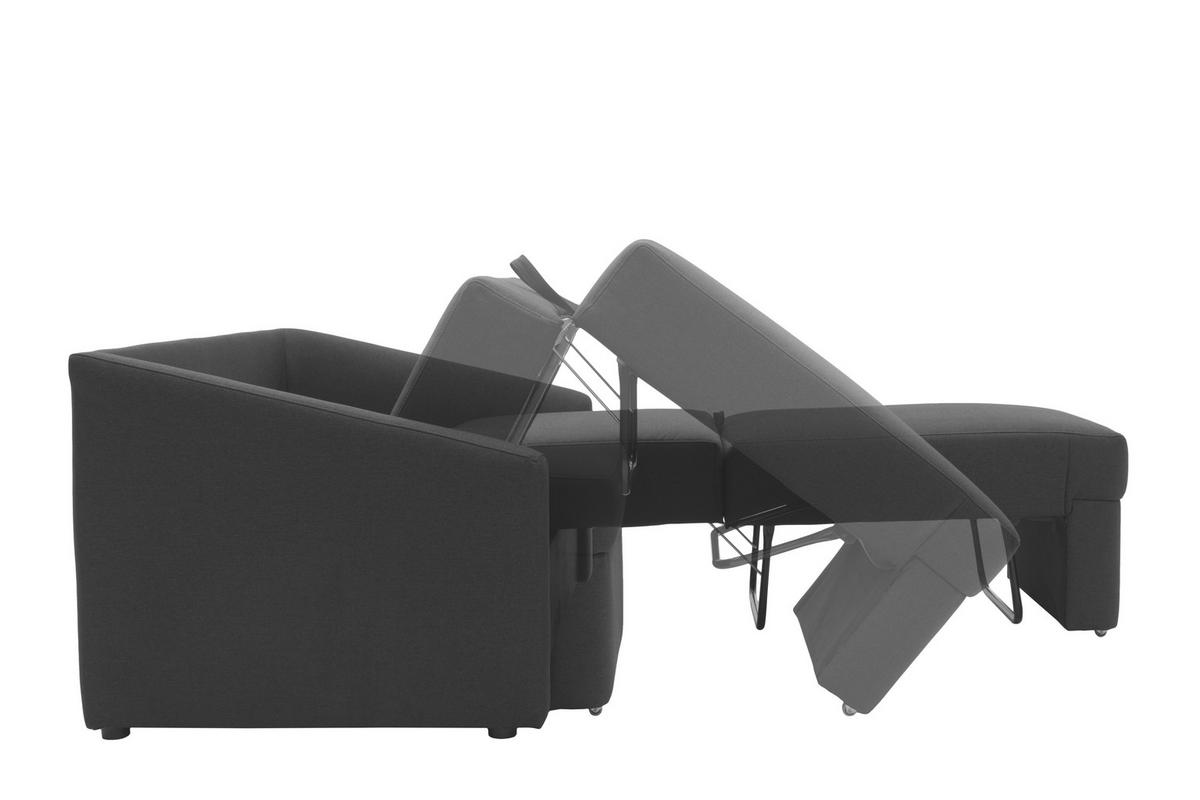 SCHLAFSOFA Mikrofaser Dunkelgrau  - Dunkelgrau/Beige, Basics, Kunststoff/Textil (168/86/96cm) - MID.YOU