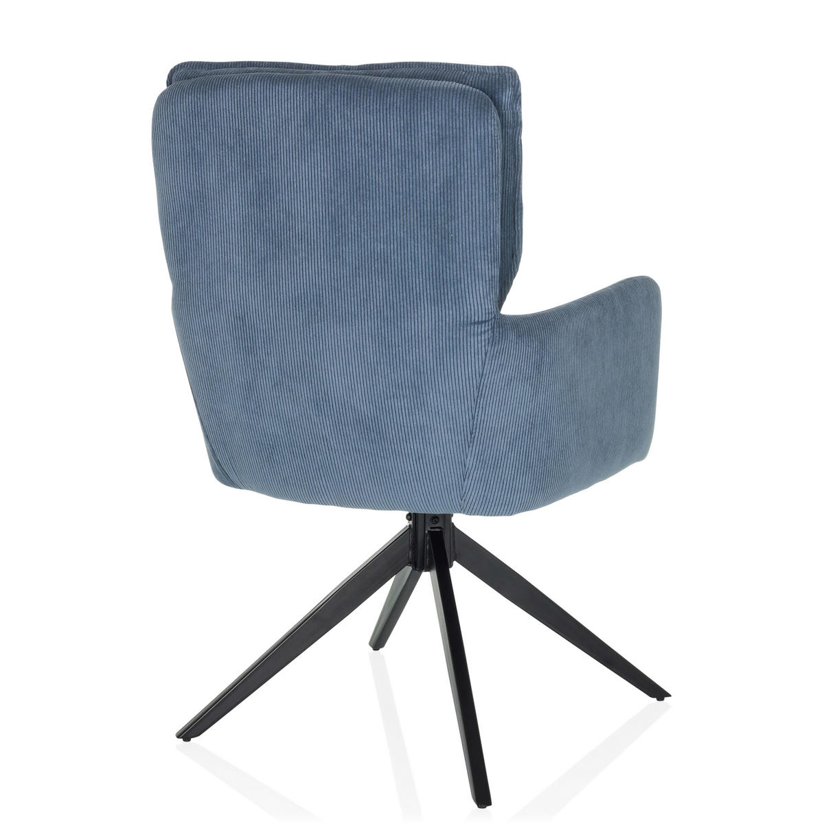 ARMLEHNSTUHL  in Cord  - Blau/Schwarz, MODERN, Textil/Metall (58/94/60cm) - MID.YOU