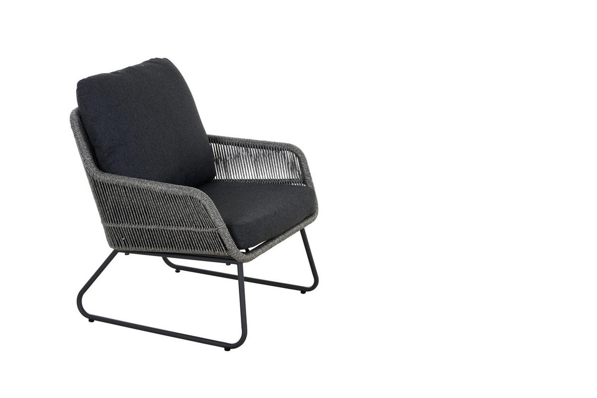 LOUNGEGARNITUR 4-teilig   145/76/73,5 cm Aluminium  - Grau, Basics, Kunststoff/Textil (145/76/73,5cm) - Siena Garden