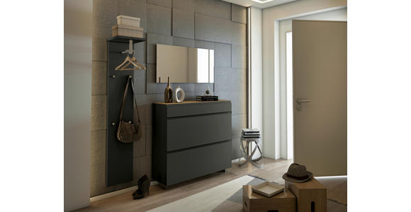 HÄNGESCHUHSCHRANK 110/97/33 cm - Eichefarben/Anthrazit, Design, Holzwerkstoff (110/97/33cm) - Moderano